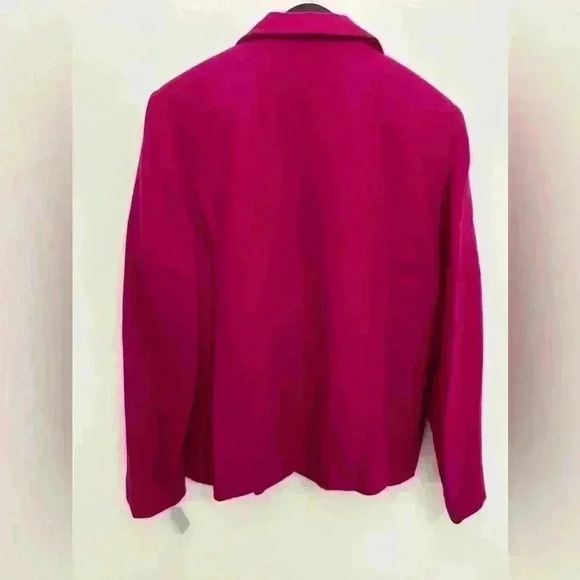 Pink Fuschia Classic Blazer Wool Adolfo International Career Women Business - Picture 2 of 7